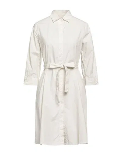 Her Shirt Her Dress Woman Mini Dress Off White Size S Cotton, Elastane