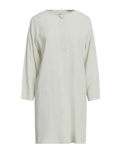Her Shirt Her Dress Woman Mini Dress Sage Green Size S Viscose, Silk