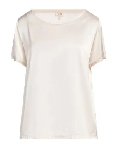 Her Shirt Her Dress Woman Top Beige Size S Silk, Lycra