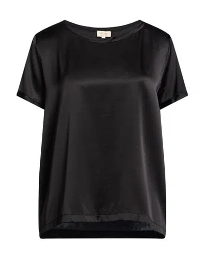 Her Shirt Her Dress Woman Top Black Size M Silk, Elastane