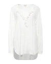 Her Shirt Her Dress Woman Top Off White Size M Viscose, Silk In Off White