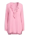 Her Shirt Her Dress Woman Top Pink Size S Viscose, Silk