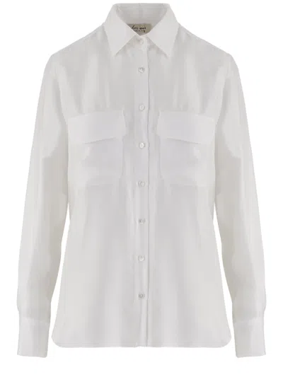 Her Shirt Flap-pocket Silk Shirt In White