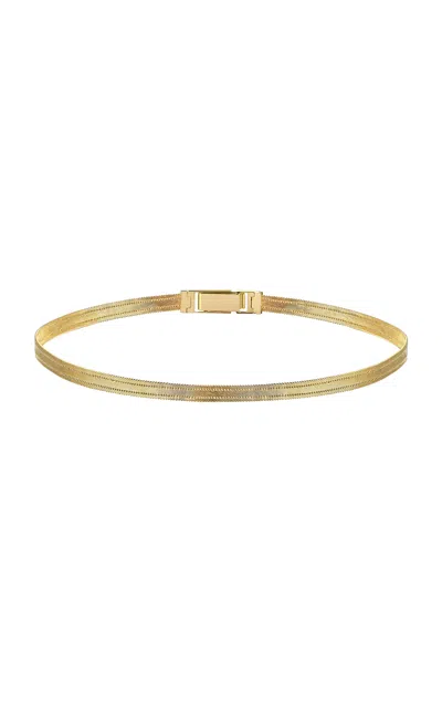 HER STORY LARGE THREE LINE 14K YELLOW GOLD CHOKER