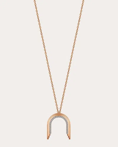 Her Story Women's Convex Mini Arch Pendant Necklace In Pink