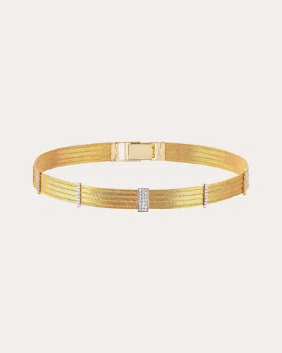 Her Story Small Five Line Sticks 14k Yellow Gold Diamond Choker