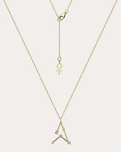 Her Story Women's Galactic Initial Pendant Necklace In Gold