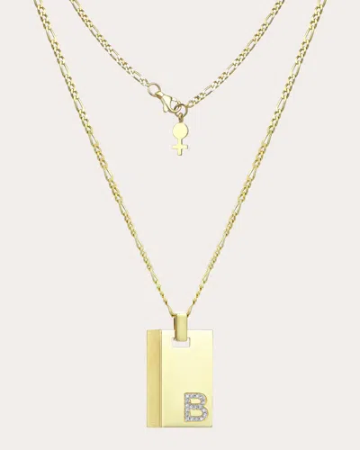 Her Story Women's Initial Plate Pendant Necklace In Gold