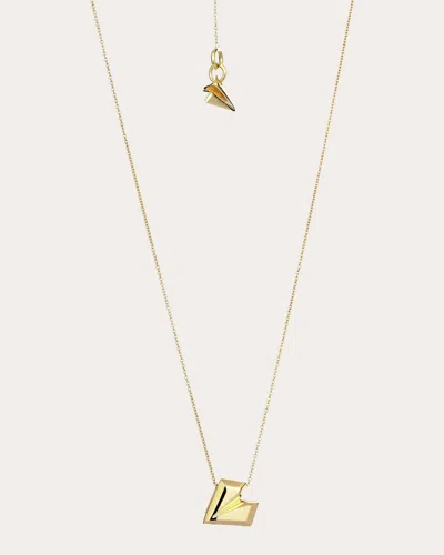 Her Story Women's Origami Love Little Pendant Necklace In Gold