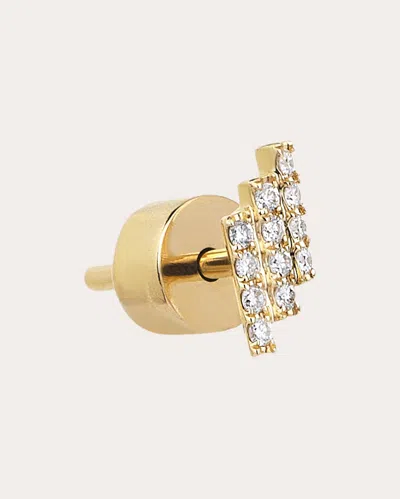 Her Story Women's Quadrical Diamond Stud Earring In Gold