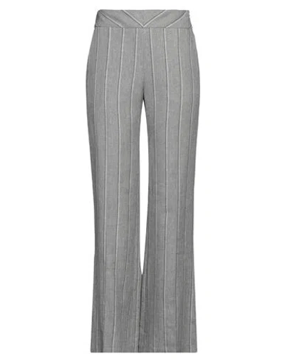 Her . Woman Pants Grey Size 16 Linen, Cotton, Polyester