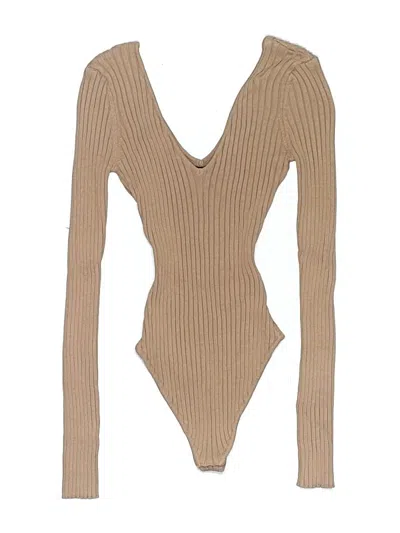 Pre-owned Hera Collection Bodysuit In Tan