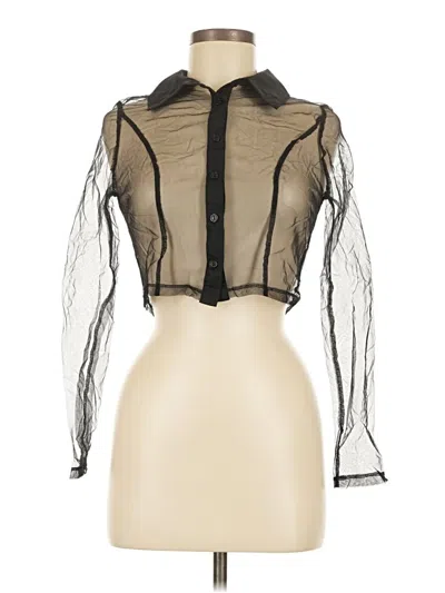 Pre-owned Hera Collection Long Sleeve Blouse In Black