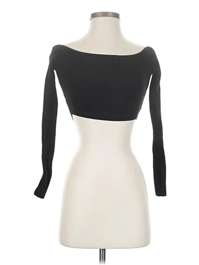 Pre-owned Hera Collection Long Sleeve Top Black Strapless Neckline Tops