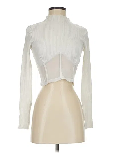 Pre-owned Hera Collection Long Sleeve Top Ivory Turtleneck Tops