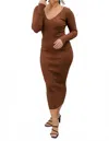 Hera Collection Seduction Ribbed Allure Dress In Chocolate