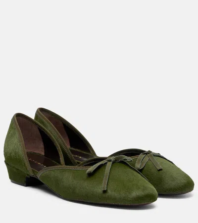 Herbert Levine 24/7 Calf Hair Ballet Flats In Green