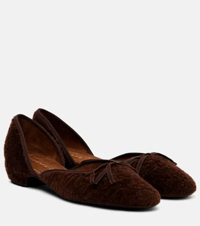 Herbert Levine 24/7 Shearling Ballet Flats In Brown