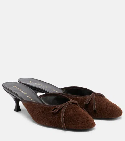 Herbert Levine 24/7 Shearling Mules In Brown