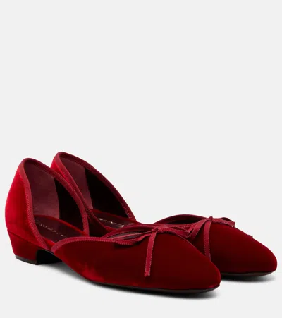 Herbert Levine 24/7 Velvet Ballet Flats In Burgundy
