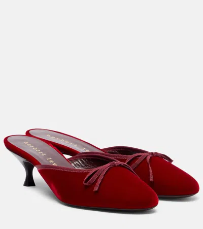 Herbert Levine 24/7 Velvet Mules In Red