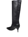 Herbert Levine 80mm Leather Stiletto Knee-high Boots In Black