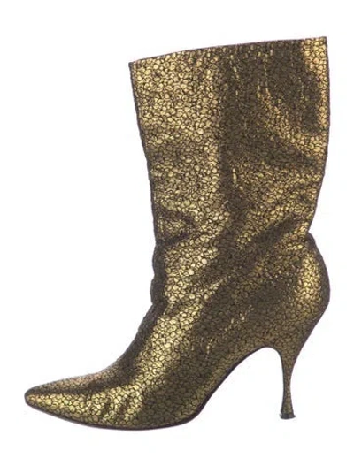 Pre-owned Herbert Levine Boots In Gold