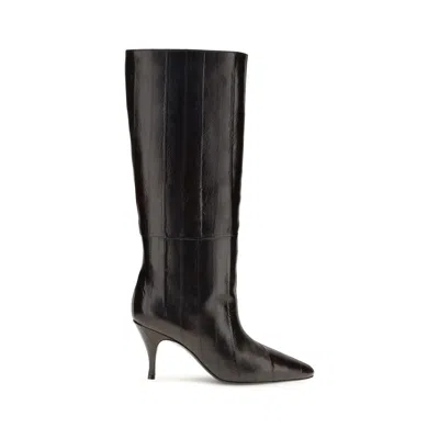 Herbert Levine Calf Leather Bos Taurus Women's Boots In Black