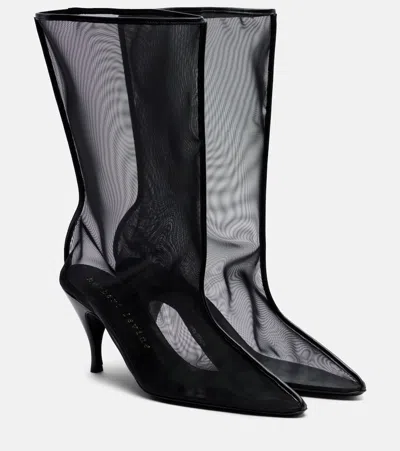 Herbert Levine Drawing A Blank 85 Mesh Ankle Boots In Black