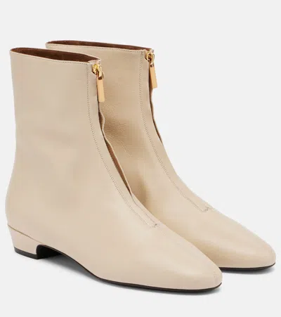 Herbert Levine Easy Does It Leather Ankle Boots In Neutral