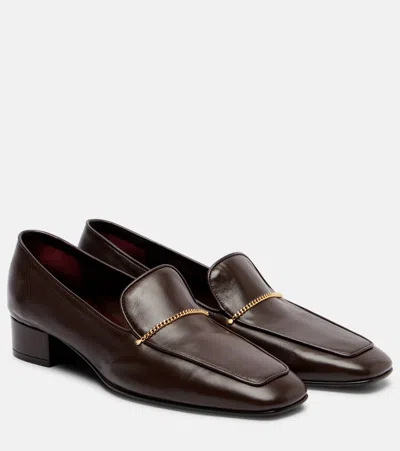 Herbert Levine Fair And Square 30 Leather Loafer Pumps In Brown