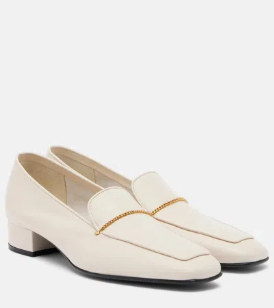 Herbert Levine Fair And Square Leather Loafer Pumps In White