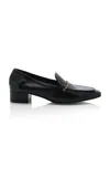 Herbert Levine Fair And Square Leather Loafers In Black