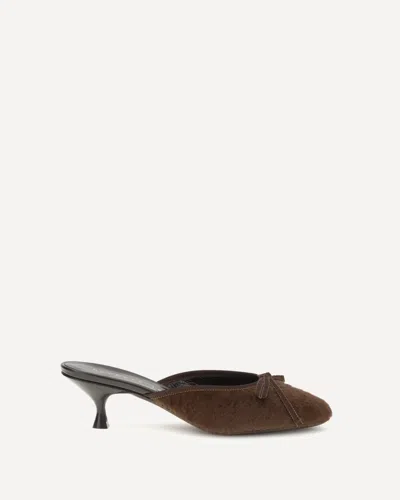 Herbert Levine Fur Sandals In Brown