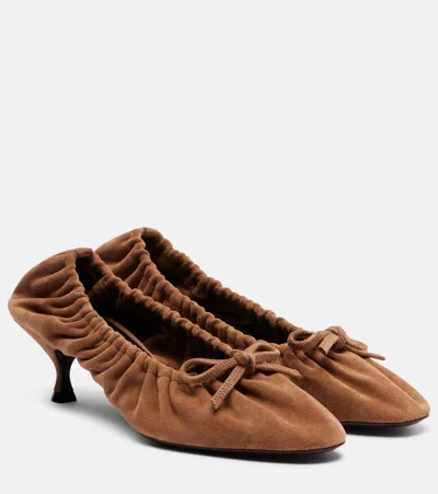 Herbert Levine Gather Around 50 Suede Pumps In Brown