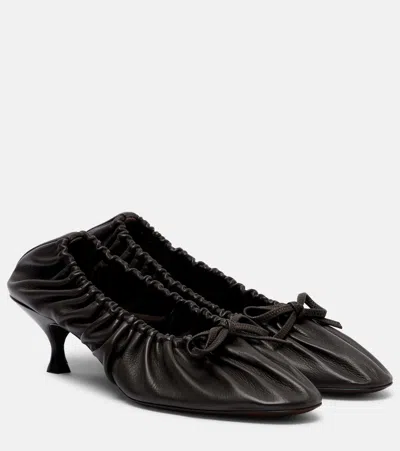Herbert Levine Gather Around Ruched Leather Pumps In Multi
