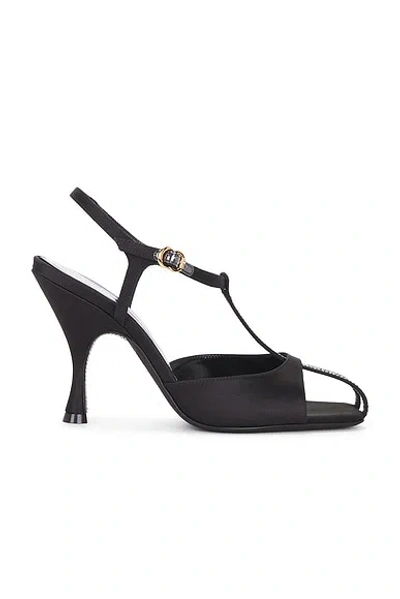 Herbert Levine Hidden Gem Satin Sandal In Black