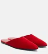 Herbert Levine Homebody Suede Mules In Red