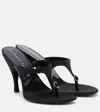 Herbert Levine Kiss And Tell Satin Thong Sandals In Black