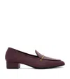Herbert Levine Leather Fair And Square Heeled Loafers 30 In Burgundy