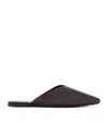 Herbert Levine Leather Homebody Slippers In Brown