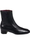 Herbert Levine Leather Shadow Ban Ankle Boots 30 In Animal Print