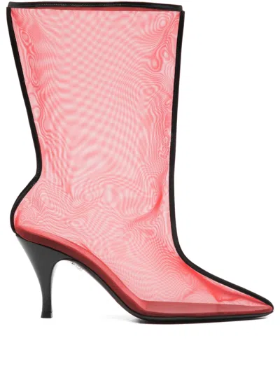 HERBERT LEVINE POINTED-TOE MESH BOOTS