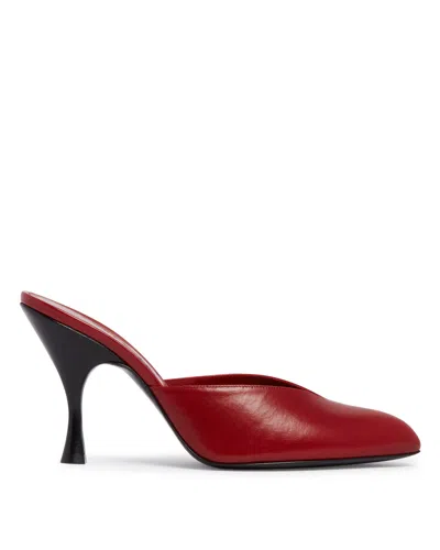 Herbert Levine Red Sitting Pretty Mules In Multi