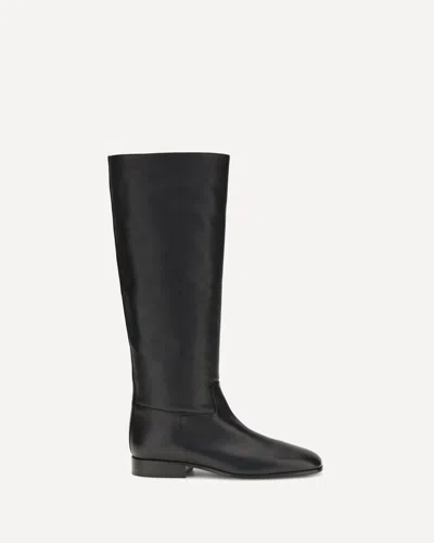 Herbert Levine Rein It In Leather Boots In Black