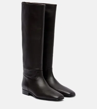 Herbert Levine Rein It In Leather Knee-high Boots In Black