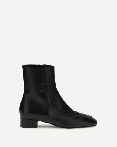 Herbert Levine Shadow Ban Leather Ankle Boots In Black