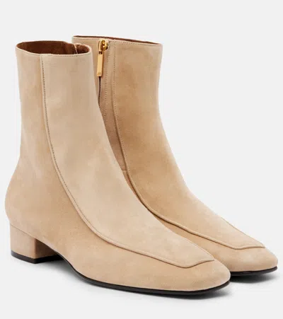 Herbert Levine Shadow Ban Suede Ankle Boots In Brown