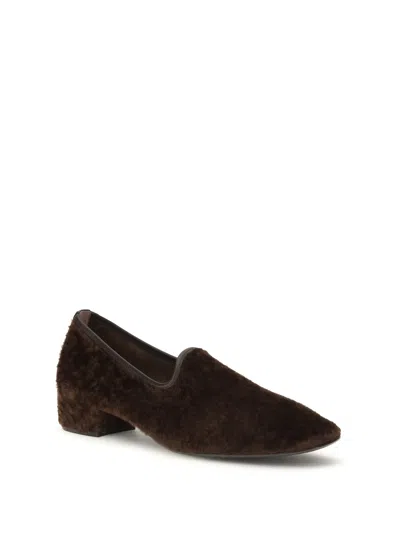 Herbert Levine Shearling-trimmed Suede Loafers In Multi