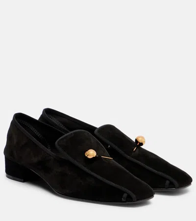 Herbert Levine Showtime Suede Loafer Pumps In Black